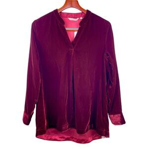 NWT Soft Surroundings Womens Top Sz‎ M Velvet Holiday Christmas Burgundy Gothic